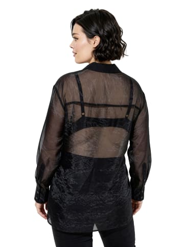 Ulla Popken Hemdbluse in schwarz