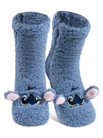 Lilo & Stitch Disney Lilo & Stitch Hüttensocken Sherpa Haussocken Kuschelsocken in blau