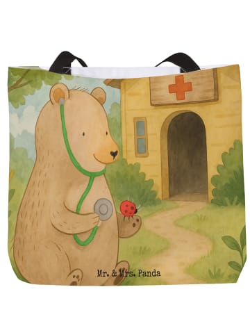 Mr. & Mrs. Panda Shopper Bär Arzt Design ohne Spruch in Weiß