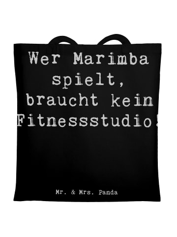 Mr. & Mrs. Panda Tragetasche Spruch Marimba Fitness mit Spruch in Schwarz
