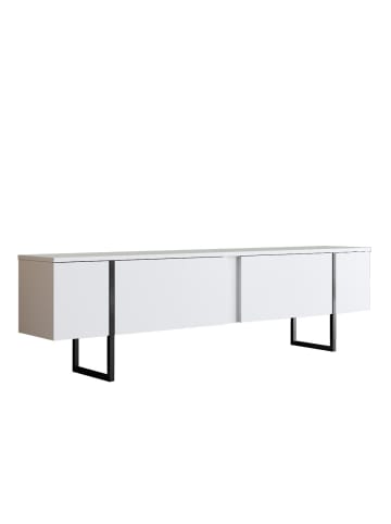 CALICOSY TV Möbel LUXE in Weiß/Schwarz - (W) 180 x (H) 50 x (L) 30 cm