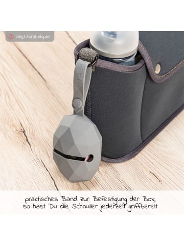 MiaMia Silikon-Schnullerbox / Schnullerhalter - in grau
