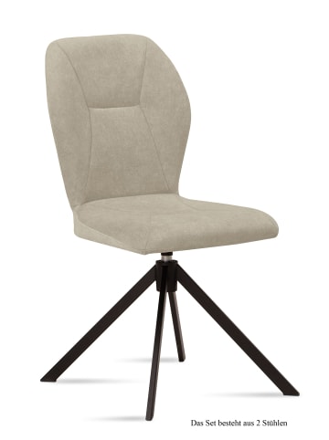 58 aufm Kessel ESSZIMMERSTUHL drehbar (2er-Set) Denyse 51x92x60 Schwarz/Natur