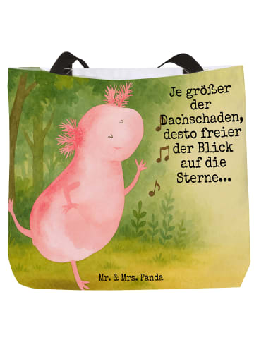 Mr. & Mrs. Panda Shopper Axolotl Tanzen Design mit Spruch in Weiß