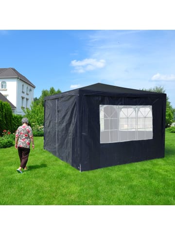 relaxdays 4x Pavillon Seitenwand in Blau - (B)300 x (H)200 cm