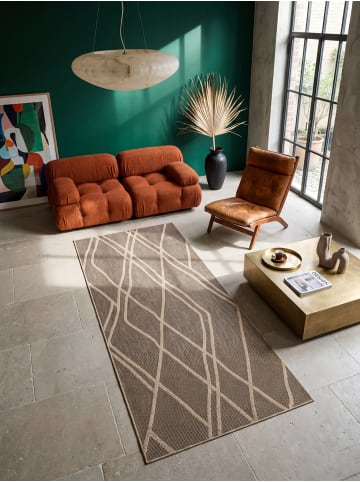 KADIMA DESIGN Teppichläufer Berber Geometrisch flachgewebt pflegeleicht Wohnzimmer in Schwarz