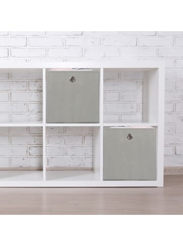 relaxdays 4x Aufbewahrungsbox in Grau - (B)30 x (H)30 x (T)30 cm