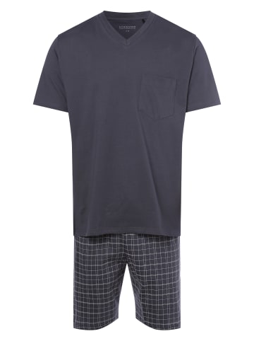 Schiesser Pyjama Basic in anthrazit