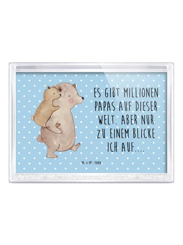 Mr. & Mrs. Panda Bilderrahmen Papa Bär mit Spruch in Blau Pastell