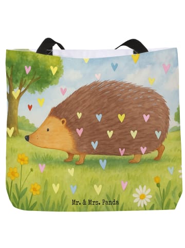 Mr. & Mrs. Panda Shopper Igel Herzen Design ohne Spruch in Weiß