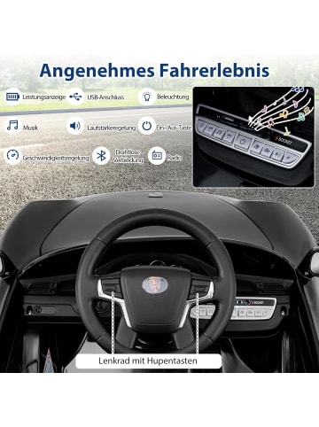 COSTWAY Kinder Elektroauto Porsche 12V ab 3 Jahren in Schwarz