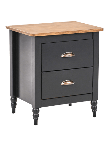 Beliani Nachttisch SHILLINGTON in Schwarz/Gold/Braun - (W) 46 x (H) 52 x (L) 35 cm