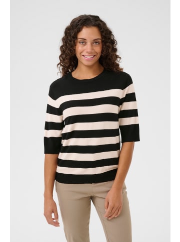 CULTURE Strickpullover CUsabi in Black/Whitecap Stripe
