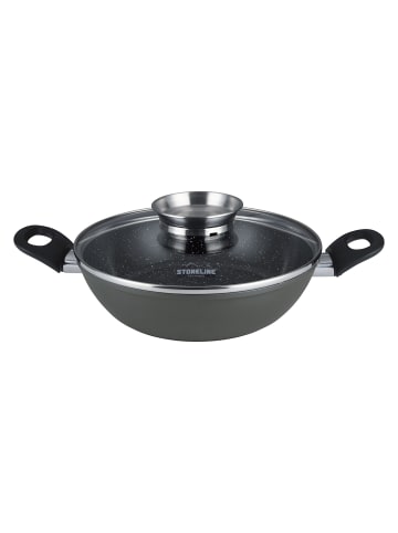 Stoneline Keramik Servierpfanne 28 cm | mit Deckel in Anthrazit