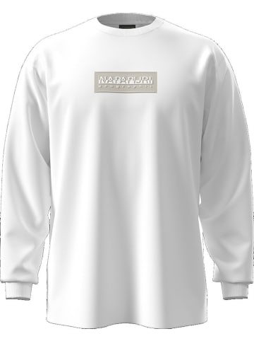 Napapijri Longsleeve "S-Box Logo Ls" in Weiß