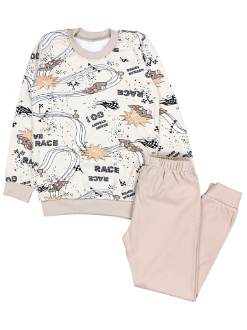 TupTam Kinder Jungen Pyjama Set Langarm 2-teilig in beige