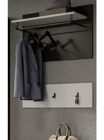 Inn.Furn Garderobenpaneel in weiß, grau Set 2-teilig, Flurgarderobe 80 cm