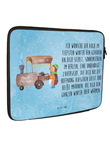 Mr. & Mrs. Panda Laptop Tasche Igel Maronen mit Spruch in Eisblau