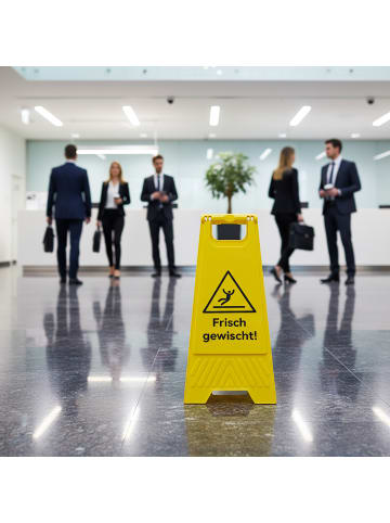 relaxdays 3x Frisch Gewischt Aufsteller in Gelb