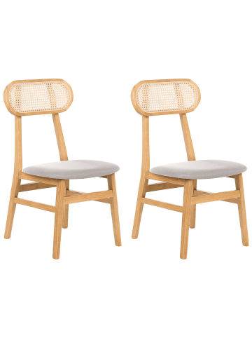 Beliani 2er-Set Esszimmerstuhl FALLON in Braun/Grau
