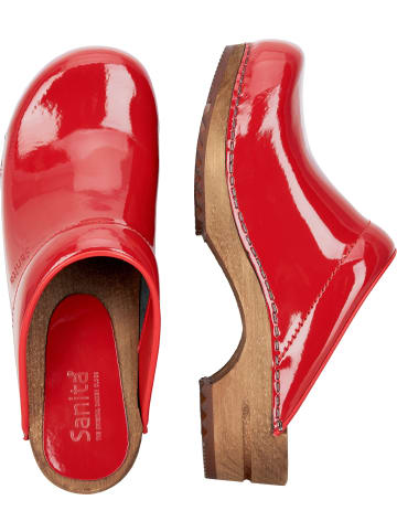 Sanita Comfortwear Clog "Wood-Classic Pat. Open" in Rot