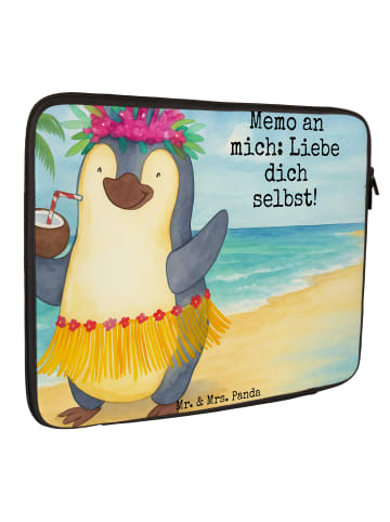 Mr. & Mrs. Panda Laptop Case Pinguin Kokosnuss Design mit Spruch in Weiß
