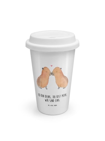 Mr. & Mrs. Panda Kaffeebecher To Go Capybara Liebe mit Spruch in Weiß