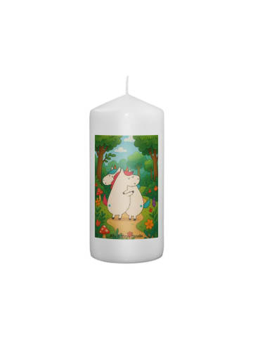 Mr. & Mrs. Panda Kerze Einhörner Umarmen Design ohne Spruch in Weiß