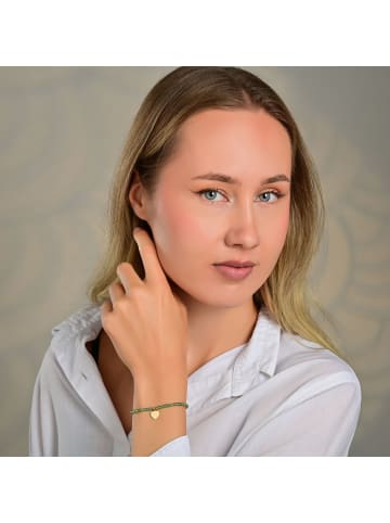 Adeliás Damen Anhänger – Herzanhänger aus Edelstahl mit Perle in gold