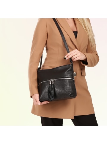 Toscanto Leder Umhängetasche Toscanto Tasche schwarz ca. 30cm