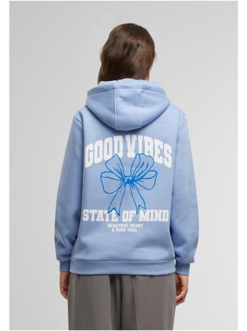 Mister Tee Hoodie "Good Vibes Bow Ladies Fluffy Hoody" in Blau