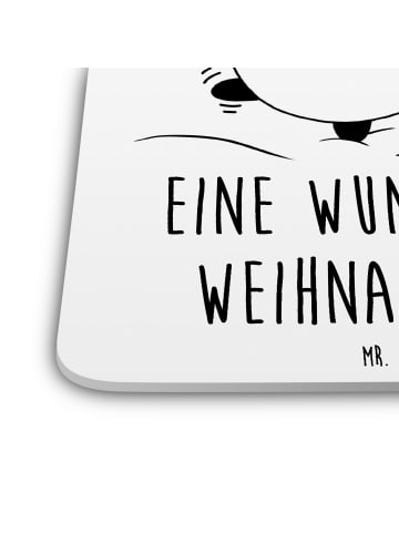 Mr. & Mrs. Panda Tischuntersetzer Panda Weihnachtszeit mit Spruch in Weiß