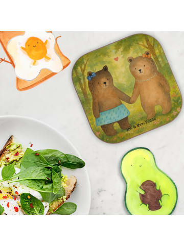 Mr. & Mrs. Panda Untersetzer Bär Freundin Design ohne Spruch in Weiß