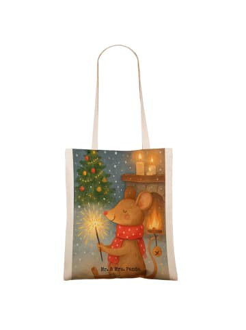 Mr. & Mrs. Panda festivaltasche Maus Weihnachten Design ohne Spruch in Weiß