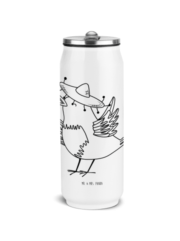 Mr. & Mrs. Panda Thermoflasche Rabe Sombrero ohne Spruch in Weiß