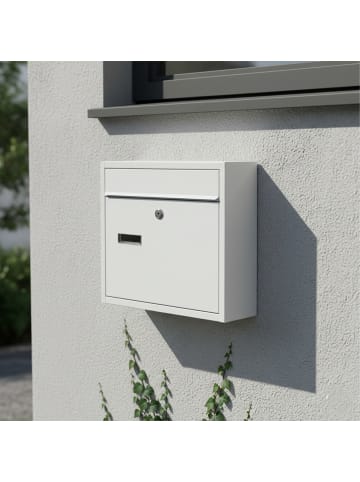 relaxdays Briefkasten in Weiß - (B)36 x (H)31 x (T)10 cm