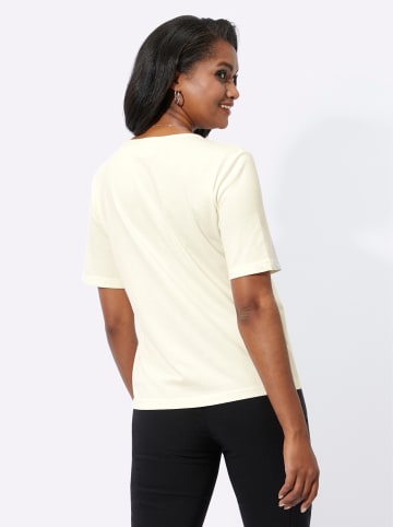 WITT WEIDEN Kurzarm-Shirt in champagner-schwarz-gemustert