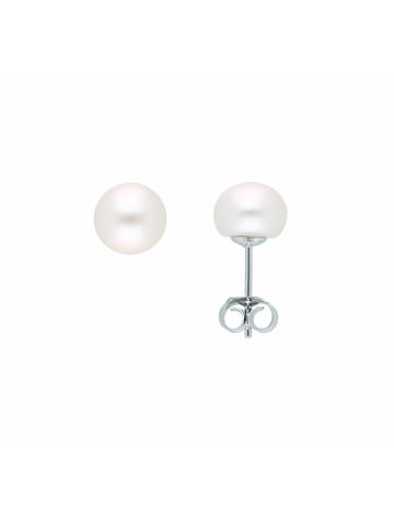 Adeliás Damen 925 Silber Ohrringe / Ohrstecker mit Süßwasser Zuchtperle in silber