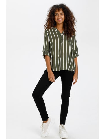 Kaffe Langarm-Bluse KAstridy Regular fit in Grape Leaf/Chalk