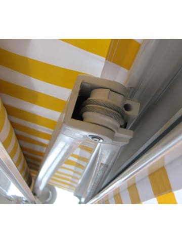 MCW Elektrische Kassetten-Markise H122 mit Volant, Polyester Sand