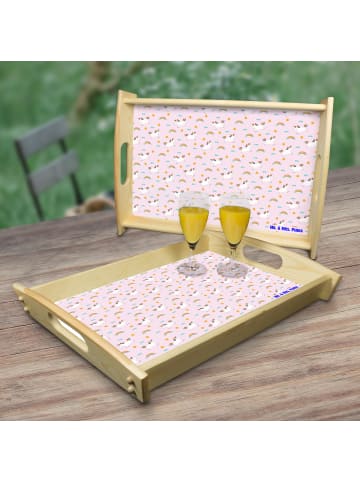 Mr. & Mrs. Panda Tablett Holz Einhorn Happy ohne Spruch in Rosa