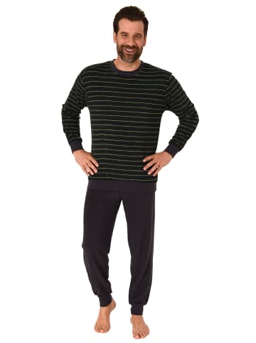 NORMANN langarm Frottee Pyjama Schlafanzug Bündchen - 67714 in grün