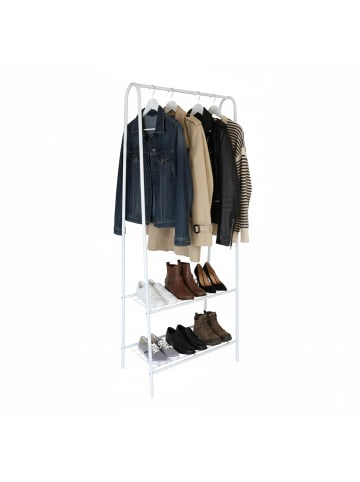 relaxdays Kleiderständer in Weiß - (B)60 x (H)151 x (T)34,5 cm
