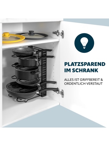 eluno Topfdeckel und Pfannenhalter schwarz