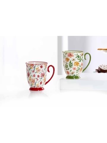 Ritzenhoff & Breker 6er Set Henkelbecher Malo 320 ml in grün-rot