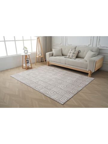 Vivorum Wohnzimmer Teppich – Kurzflorteppich Calma 325 in Beige