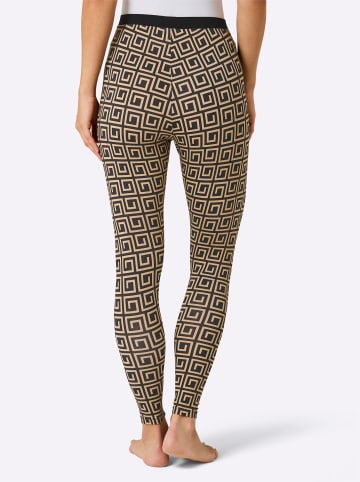 creation L Modal-Leggings in schwarz-camel-bedruckt