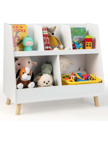 COSTWAY Kinderregal mit 5 offenen Fächern in Weiß