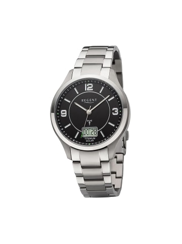Regent Armbanduhr-Analog-Digital silber groß (ca. 42mm) Regent Metallarmband