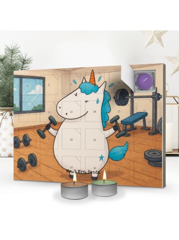 Mr. & Mrs. Panda Adventskalender Einhorn Fitness Design ohne Spruch in Weiß